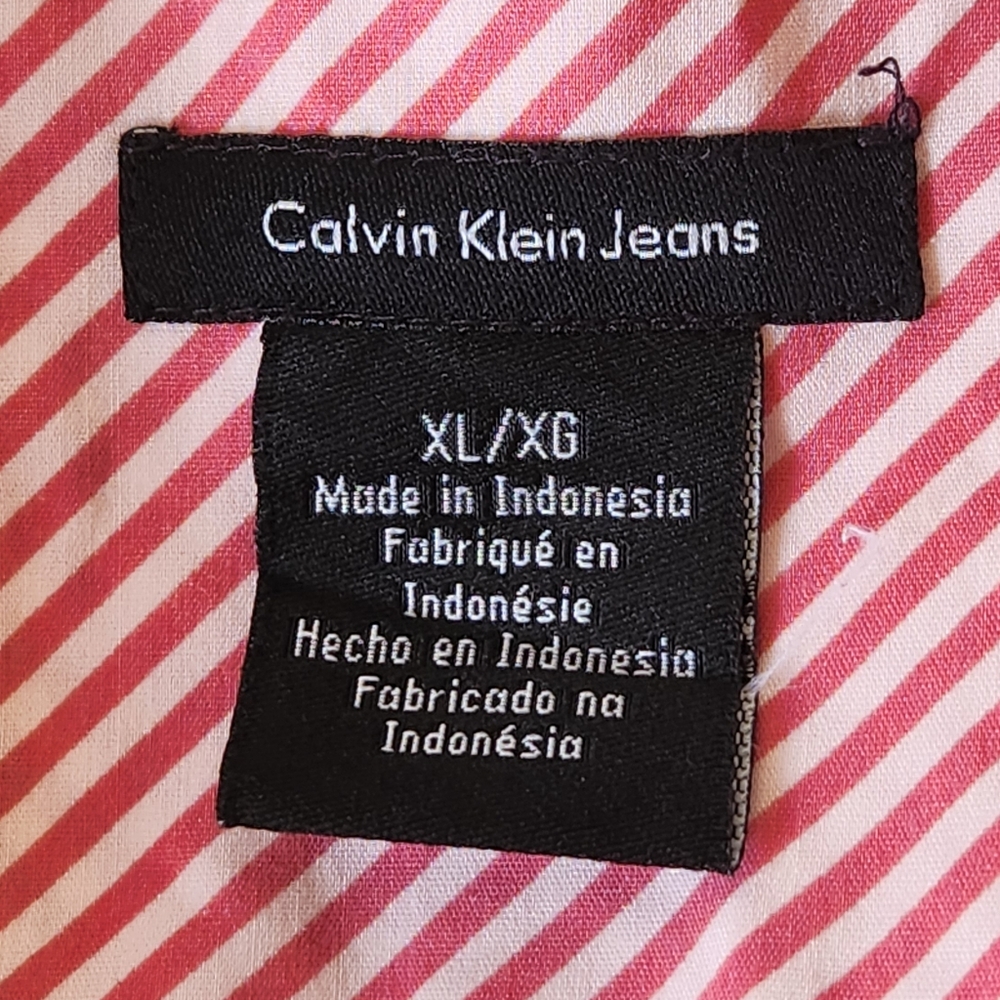 Calvin Klein Jeans Striped Red Women's Shirt Size XL/XG - Picture 2 of 15